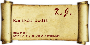 Karikás Judit névjegykártya